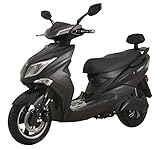 Elektroroller Hawk, 3000 Watt, Blei-Gel-Akku, Elektro-Roller, E-Roller mit Straßenzulassung, 45 km/h, 70 km Reichweite, Produktvideo, Schwarz