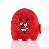 Minifeet Teamgeister Teufelskerl rot - 2in1 Anti-Stress-Plüschtier & Displayreiniger mit Unterseite aus Mikrofaser - Plüsch Spielzeug Geschenk für Mitarbeiter Kollegen Freunde | Höhe: 8 cm