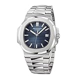 TACTO Specht&sohne Automatikuhren für Herren Japan Miyota 8215 Uhrwerk Mechanische Uhr Edelstahl Saphir Wasserdicht, Blau, Classic