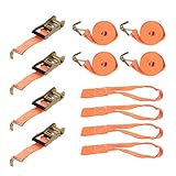 4 Stück 2000kg 3m Spanngurte mit Ratsche 2 teilig zweiteilig mit Haken Ratschengurt Zurrgurte EN 12195-2 35mm 2000 daN 2t für die professionelle Ladungssicherung