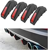 DAWANGHAIJUN 4 Stück Auto Heckstoßstange Spoiler Diffusor für Mercedes C Klasse W204 Limousine 07-14, Auto Shark Heckdiffusorflossen Dreieckiger Heckspoiler Auto Mini Spoiler Wing,B