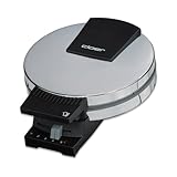 Cloer 285 Hörncheneisen für hauchdünne, knusprige Hörnchen / 800 W/Backfläche 15 cm Durchmesser/schwere Backplatten/stufenlos wählbarer Bräunungsgrad/Signalton/Edelstahlgehäuse, Edelstahl, Chrom
