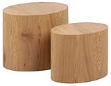 AC Design Furniture Rico Couchtisch 2er-Set – Platzsparende Beistelltische in Wildeichenoptik, Satztische für das Wohnzimmer, 8.3, Natur
