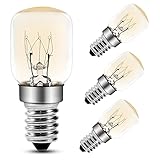 Comyan Backofenlampe 25W Kleine Schraube E14 Sockel T25 Ofenbirnen, Pygmy Lampen 300 °C Mikrowelle/Ofen/Salzlampe Glühbirnen, 4 Stück