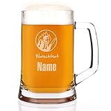 Herz & Heim® Bierkrug mit Gravur des Namens für Feuerwehrmänner, Jäger, Fußballer, Biker und Angler Feuerwehr