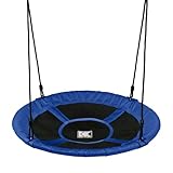 KETTLER Nestschaukel Outdoor BLAU | 100cm Durchmesser | 50kg belastbar | Höhenverstellbar | Tellerschaukel | Kinder ab 3 Jahren