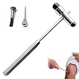 Yuiturt Reflexhammer Medizin mit Eingebautem Pinsel, Neuro Reflexhammer mit Doppel-Kunststoffkopf, Neurologischer Reflexhammer Schwer, Multifunktionaler Reflexdiagnosehammer für Neurologische Tests