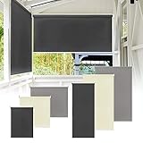 UISEBRT Außenrollo Senkrechtmarkise Rollo Beschattung Balkonrollo Außen Sonnenschutzrollo Balkonrollo UV Schutz (180 * 140cm, Beige)