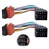 2 Stück Autoradio Adapter ISO Kabelbaum 16 Pin ISO Stecker auf Buchse Kabelstecker Universal Kabel Stecker für VW FIAT Opel Corsa B C Opel Astra F G
