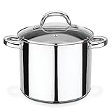 GSW Gemüsetopf Montreal – hochwertiger Kochtopf mit Deckel, sichere Kaltmetallgriffe, Topf auch für Induktion und Backofen geeignet – Edelstahl, 20 cm, 5 Liter