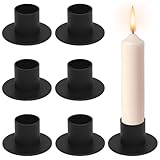 Votoko 6 Stück Kerzenhalter für Stabkerzen, Matt Schwarz Kerzenständer aus Metall, Vintage Eisen Stabkerzenhalter, Spitzkerzenhaltern für Hochzeit Weihnachten Party Esstisch Mantel Dekoration