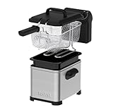 Tefal Family Pro Access 4,0L Fritteuse, 3000 Watt, semiprofessionell mit Öl, herausnehmbarer Ölbehälter, Kühlzonen-Technologie, leichte Reinigung, knusprige Pommes, Edelstahl, schwarz, FR5030