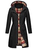 Tuopuda Regenjacke Damen Wasserdichte Übergangsjacke Lange Regenmante Windbreaker Jacke Leicht mit Abnehmbare Kapuze Regenparka Atmungsaktiv für Frühling Sommer Herbst, Schwarz, XL