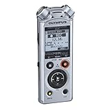 Olympus LS-P1 Hi-Res Digital Audiorekorder mit direktionalem Stereomikrofonen, direkt USB, Low-Cut-Filter, Rauschunterdrückung, Zoom-Mikrofon, intelligenter Auto-Modus, Voice Balance und 4 GB Speicher silber