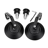 YONGYAO 7/8 inch Runder Lenker Rückansicht Spiegel Universal Motorradlenker End Cafe Racer-Schwarz
