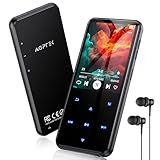 AGPTEK 64GB MP3 Player Bluetooth 5.3 mit 2,4" TFT Farbbildschirm, HiFi Musik Kinder MP3 Player mit Lautsprecher, Touch-Tasten, FM-Radio, E-Book, Aufnahme, Unterstützung bis zu 128 GB, Schwarz