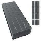 Mondeer Trapezbleche, 12 Stück Wellblechplatten für dach, 115 x 45 cm = 6m², Geeignet für Carportdächer und Gewächshäuser,Wetterfest, 0,3 mm dick, einfach zu montieren, Grau.