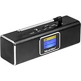 MusicMan 4663 DAB Bluetooth Soundstation BT-X29 mit intergriertem Akku und LCD Display (MP3 Player, Radio, MicroSD Kartenslot,USB Steckplatz) schwarz