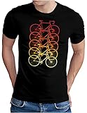 OM3® Retro Rennrad Fahrrad T-Shirt - Herren - Rad Bicycle Radsport Bike - Schwarz, L