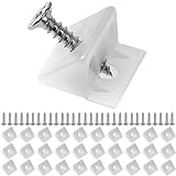 Möbel Keile für durchhängende Schubladenböden und Schrank Rückwände, 30 Keile, inkl. M2 x 16 mm Holzschrauben, in weiß, aus Kunststoff, L-förmige Eckstrebe 14 x 9 mm, Rückwandverbinder Schrankrückwand