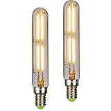 TIANFAN 2er-Pack Led Birne 4W T20 Röhrenförmige Led Glühbirne E14 Edison Small Base 2700K Warmweiß Edison Birne (Transparent)