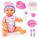Bayer Design 94073AD Baby Puppe, Lisa Newborn Baby,40cm, Hartkörperpuppe mit Zubehör und Schlafaugen