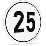 Geschwindigkeitsschild 25 km/h Aufkleber Ø20 cm 25 kmh schild Geschwindigkeitsaufkleber für Anhänger Landmaschine Bus Wohnwagen Aluminium Geschwindigkeitsschild KFZ Set (1)
