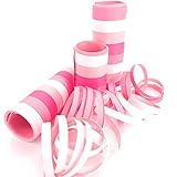 Neu 2019: 54 Luftschlangen * PINK-ROSA-Weiss * als Deko für It's-a-Girl-Party oder Mädchen Kindergeburtstag | 3 Rollen mit je 18 Schangen in 3 Farben | Tischdeko Fee Prinzessin Party