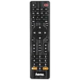 Hama Universalfernbedienung 4 in 1 Smart TV (bis zu 4 Geräte steuern, alle gängigen Marken, Receiver, Set Top Box, DVD, Verstärker, Ersatzfernbedienung, schnell programmierbar) schwarz