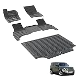 3W für Land Rover Defender 110 5 Sitze L663 2020-2024 Fußmatten und Kofferraumwanne, TPE Allwetter Maßgeschneiderte Fußmatten 1-2 Reihen und Kofferraummatten Komplettset Autofußmatten Zubehör
