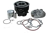 Zylinder Kit 70ccm inkl. Zylinderkopf LC wassergekühlt für Minarelli Motoren, AM 2, 3, 4, 5, 6, Aprilia RS, Beta RR 50, Malaguti XSM, Motorhispania Furia, Peugeot XP6, Rieju MRX, Sherco EN 50