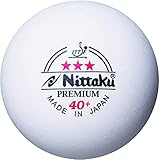 NITTAKU Star Premium 3-Sterne-Tischtennisbälle, Weiß, 40 mm