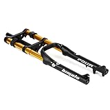 BMX E-Bike Federgabel 26x4.0 Zoll Fahrradgabel Fette Gabeln MTB/ATV Luft Scheibenbremse Dämpfungseinstellung 160mm Federweg QR (Color : Red, Size : 26in)