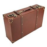 Tonysa Vintage-Lederkoffer, Kleiner Reisekoffer, mit Legierungsschloss, Handgepäck-Übernachtungskoffer für Männer und Frauen, Dekorativer Koffer,