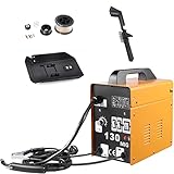 MIG 130 Schweissgerät,Trafo-Schweißgerät, Tragbar Fülldraht Schweißgerät, inkl. Fülldraht-Rolle, Maske & Bürste, 230V