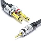 3.5mm auf 2x 6.35mm Klinke Kabel 1,5m Vitalco 3.5 Stereo Aux zu 2x Male Grosse Klinkenstecker Audio Adapter