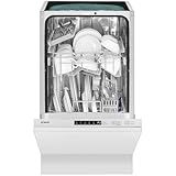 Bomann® Geschirrspüler 45 cm vollintegrierbar | Spülmaschine 45 cm für 10 Maßgedecke | Geschirrspüler 45cm mit 5 Programmen und 2 Sprühebenen | Programm-Startvorwahl: 1-24 h | GSPE 7420 VI