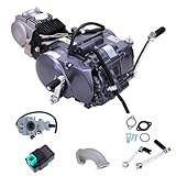 125ccm Motor Dirt Bike Pitbike Cross 4-Takt Engine Motor, 4 Gang 1-N-2-3-4 Niedriger Kraftstoffverbrauch Motor mit Pedalstart, Air-cooled Engine Motor für Dirt Bike Motorcycle CRF50 XR50 CRF70