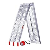 EINFEBEN 1x Auffahrrampe Klappbar 340kg Faltbare Alu Rampe Verladerampe Motorradrampe Antirutsch Laderampe für Motorrad oder Mofa