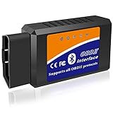 OBD2 Bluetooth Diagnosegerät Scanner Code Leser für Android Windows, Auto Diagnosegerät OBD2 Adapter für Alle OBDII Protokoll Fahrzeuge