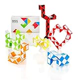 CUBIDI® Original Mini Magic Snakes 6er Set - mit 24 Blöcken pro Snake | Knobelspiele für Kinder und Erwachsene | Die perfekten Mitgebsel für den Kindergeburtstag | Fördert Kreativität und Motorik