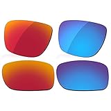 LenzReborn Polarisierte Gläser, Ersatz für Oakley Scalpel OO9095 Sonnenbrille, Feuerrot + Eisblau