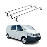 OMAC Dachträger Grundtäger kompatibel mit VW Transporter T5 2003-2015 Aluminium 75kg Silber 3tlg Fixpunkte für Fahrradträger, Dachboxen, Skiträger Verstellbar