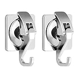 2 Stück Saugnapf Haken Extra Stark Vakuum Saughaken Badezimmer Badetuch Saugnäpfe mit Haken Ohne Bohren Wandhaken Handtuchhaken Saugnapfhaken für Küche Bad Dusche Wand Tür Fenster Glas - Silber