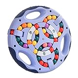 GERUI Rotierender Fingerwürfel Intelligenz Spiele, IQ Game Magic Bean Rotating Cube Spielzeug, Dekompression Puzzle Toys für Kinder Teens Erwachsene - Neueste Angst Linderung Spielzeug (Blau)
