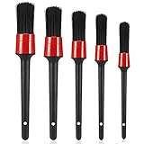 NATUCE 5 Stück Auto Detailing Bürsten Set, Auto Reinigung Pinsel Set, Auto Detailing Reinigungsbürsten für die Reinigung von Motor, Felgen, Innen, Außen, Embleme