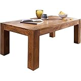 FineBuy Massiver Couchtisch PATAN 110 x 60 x 40 cm Sheesham Holz Massiv | Wohnzimmertisch Rechteckig Braun | Beistelltisch Massivholz | Design Holztisch Wohnzimmer