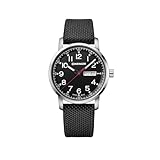 WENGER Herren Armbanduhr Attitude Heritage Ø 42 mm, Swiss Made, Analog Quarz, Wasserdicht bis 100 m, Nylon/Leder-Armband, Schwarz, 01.1541.105