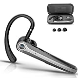 Bluetooth Headset V5.4 Wireless Freisprech Telefon mit CVC 8.0 und ENC Dual Mikrofon, Bluetooth Ohrhörer kabellos mit 25h Sprechzeit, 120h Standby Headset Handy für Autofahren Büro Business, Schwarz