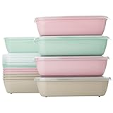 QILZO 12 Stück Lebensmittelbehälter aus Kunststoff 800 ml, BPA-freie Frischhaltedosen, geeignet für Mikrowelle, Spülmaschine, Gefrierschrank, mit Deckel, Wiederverwendbarer Behälter